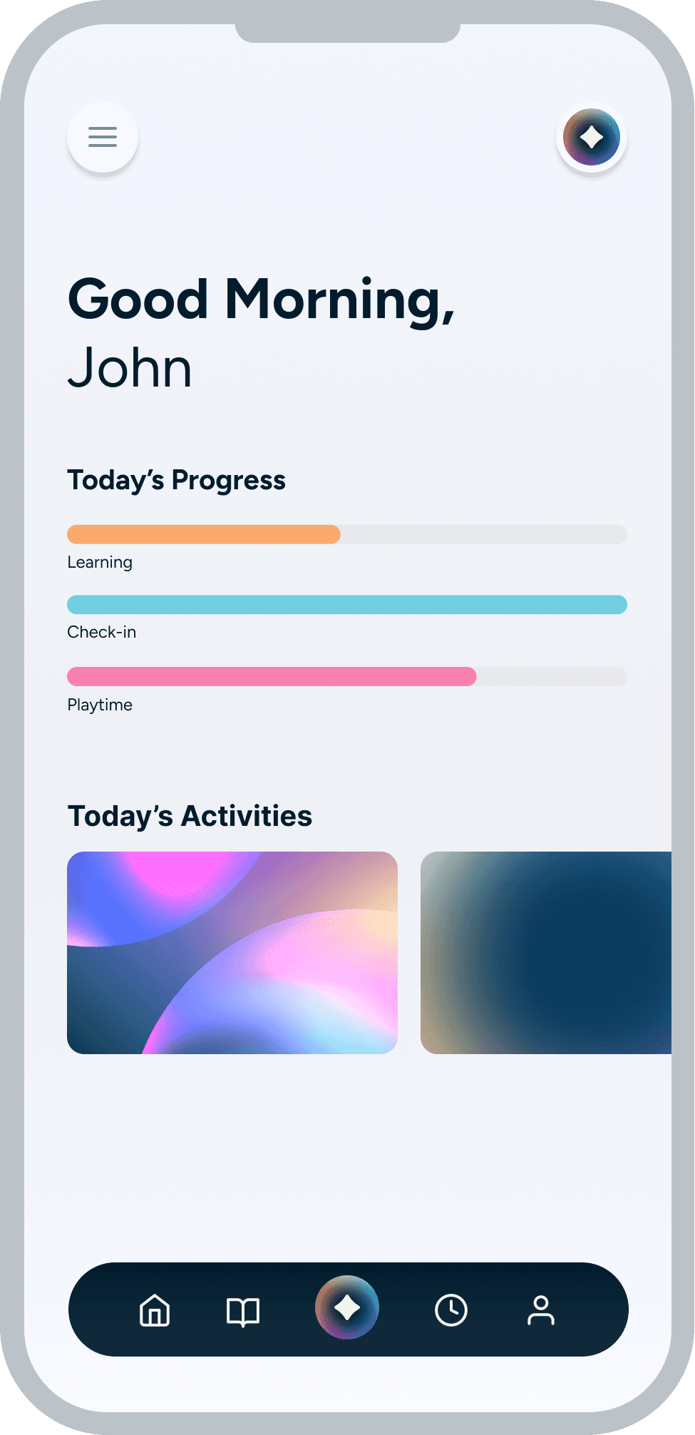 The Cora companion app on a phone